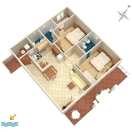 With A Parking Space Podaca, Makarska - 312 Apartment Podaca